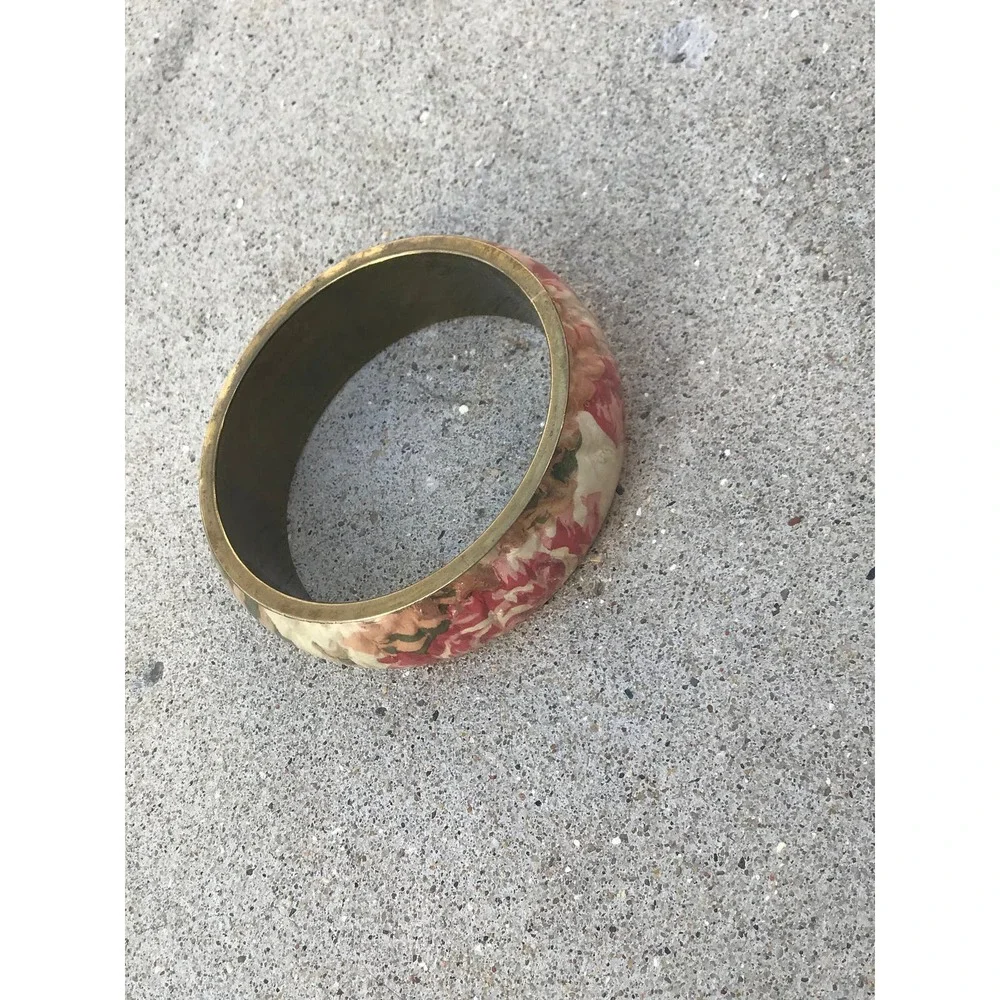 Vintage Rose Flower Bangle Bracelet Shabby Chic Flower‎ Bracelet